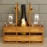 Barish Handcrafted Decor Wine Bottle And Glass Holder | Walnut