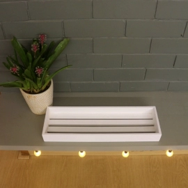 Barish Handcrafted Decor Wooden Tray 19 x 6 | White