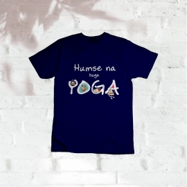 Happy Cultures Yoga Day Round Neck T-Shirt