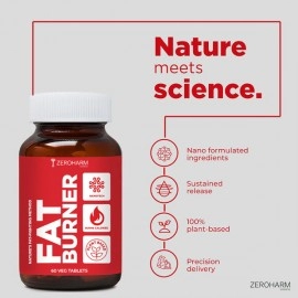 Zeroharm | Fat Burner Tablets | Metabolism Booster & Weight Loss Supplement | Arms, Thighs, Hips, Chin & Belly Fat Burner for Men & Women | Reduces Cholesterol & Sugar Levels