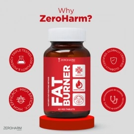 Zeroharm | Fat Burner Tablets | Metabolism Booster & Weight Loss Supplement | Arms, Thighs, Hips, Chin & Belly Fat Burner for Men & Women | Reduces Cholesterol & Sugar Levels
