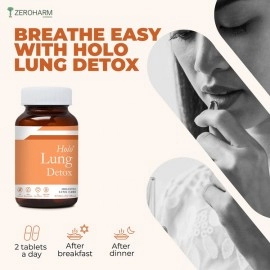 Zeroharm | Holo Lung Detox Tablets | Lung Detox Supplements | Cleanses Lungs | Strong Immunity and Respiratory Support | 60 Veg Tablets