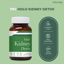 Zeroharm | Holo Kidney Detox Tablets | Plant Based Kidney Supplement | Natural Kidney Detox Supplement for Men and Women | 60 Veg