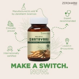 Zeroharm | Holistic Shatavari Tablets | Herbal Health Supplement for Women | Balanced Hormones | Antioxidant Effects | Boosts Overall Health | Reduces Acne | Improves Chances of Conception | Improves Female Reproductive Health